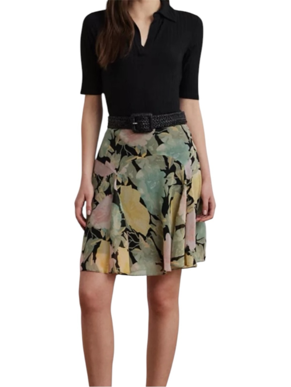NWT Lauren Ralph Lauren Floral Crinkle Georgette Skirt - Size 12